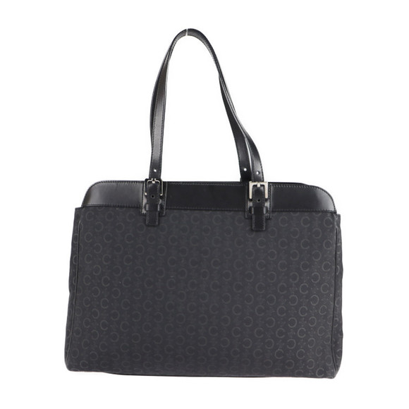 Celine C Macadam Canvas Leather Tote Bag Black - Picture 3 of 9